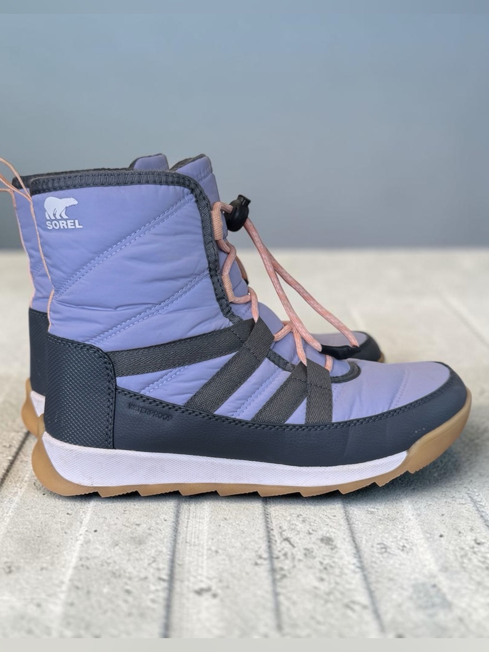 Sorel Women's Lavender and Black Winter Lace-Up Boot
